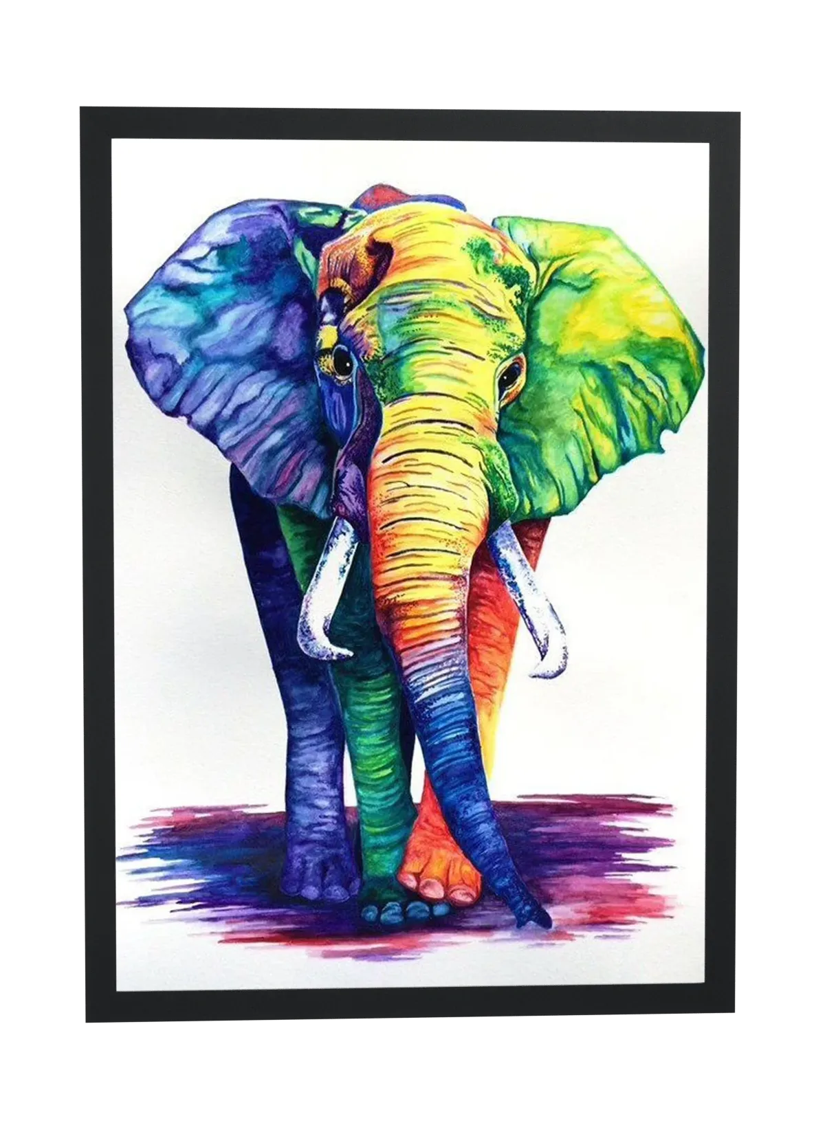 Elefante colorido em aquarela