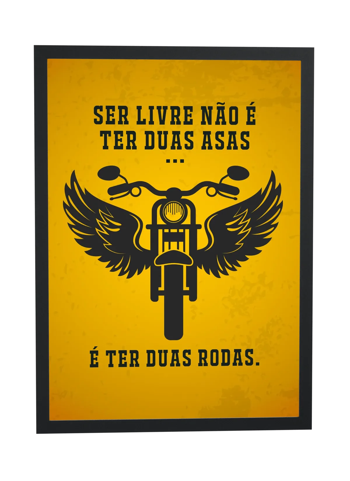 Moto alada em fundo amarelo