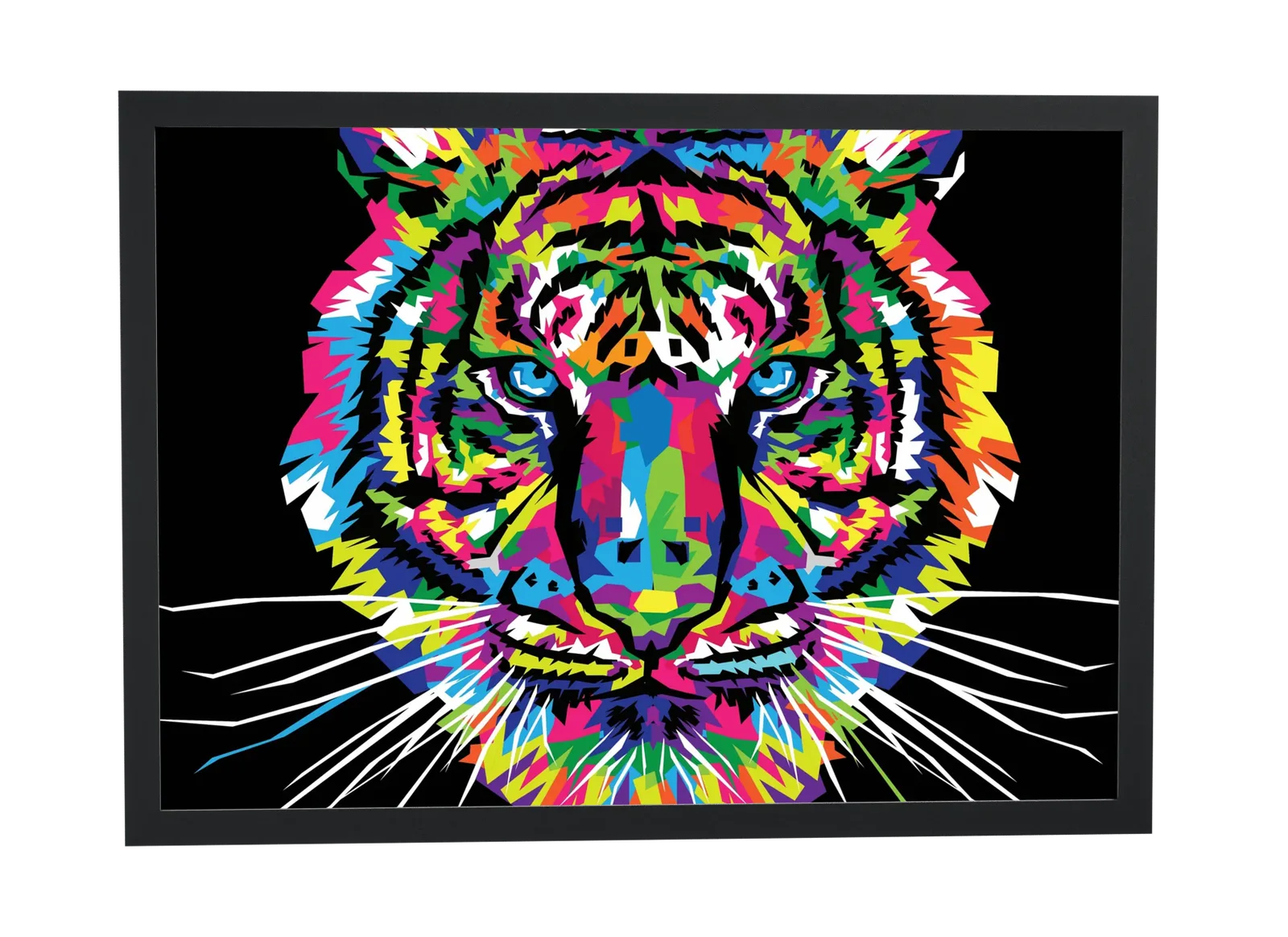 Tigre pop art em fundo preto