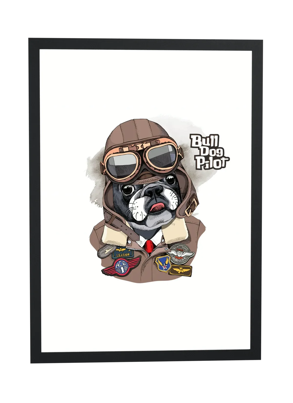 Bulldog piloto com óculos de aviador