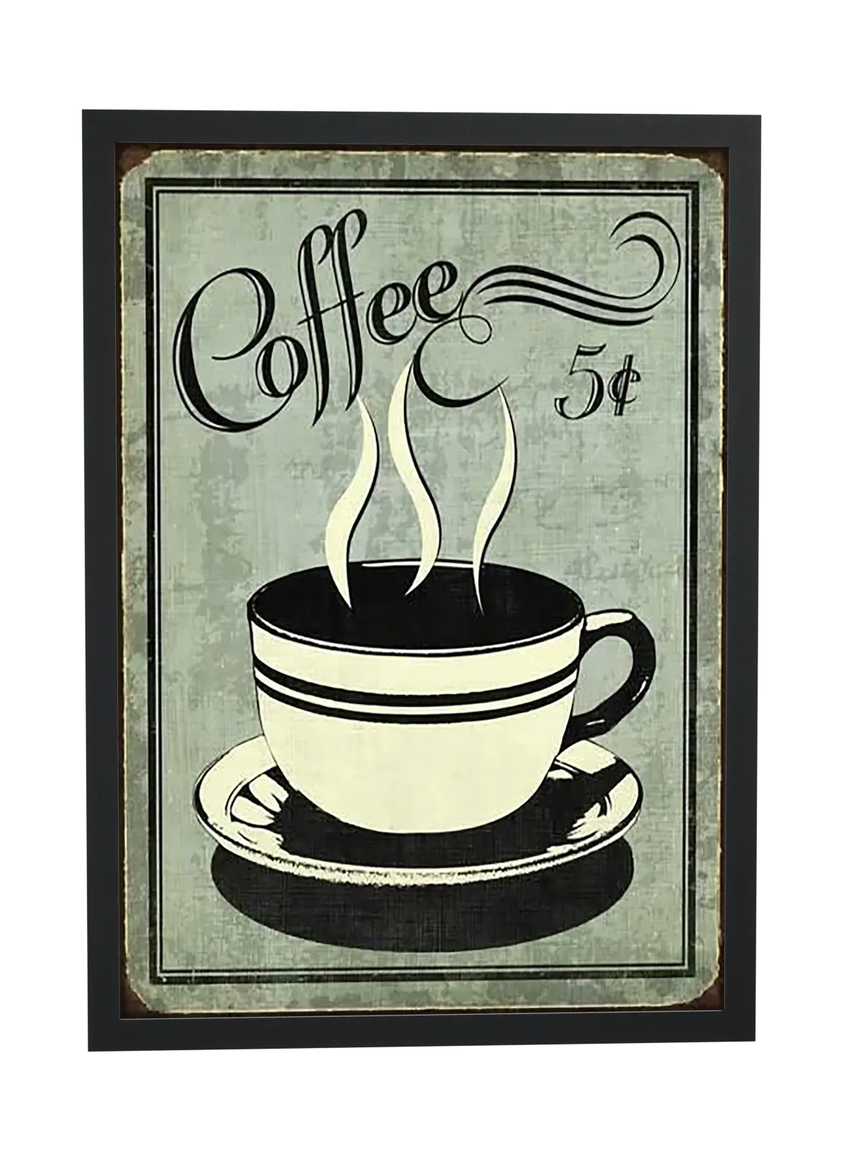 Coffee 5¢ com xícara listrada