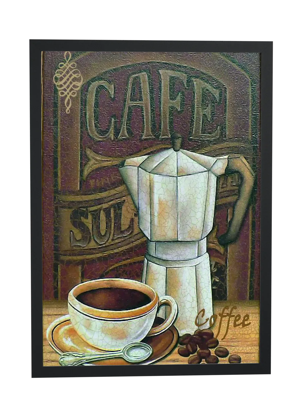 Cafeteira italiana ao lado da xícara