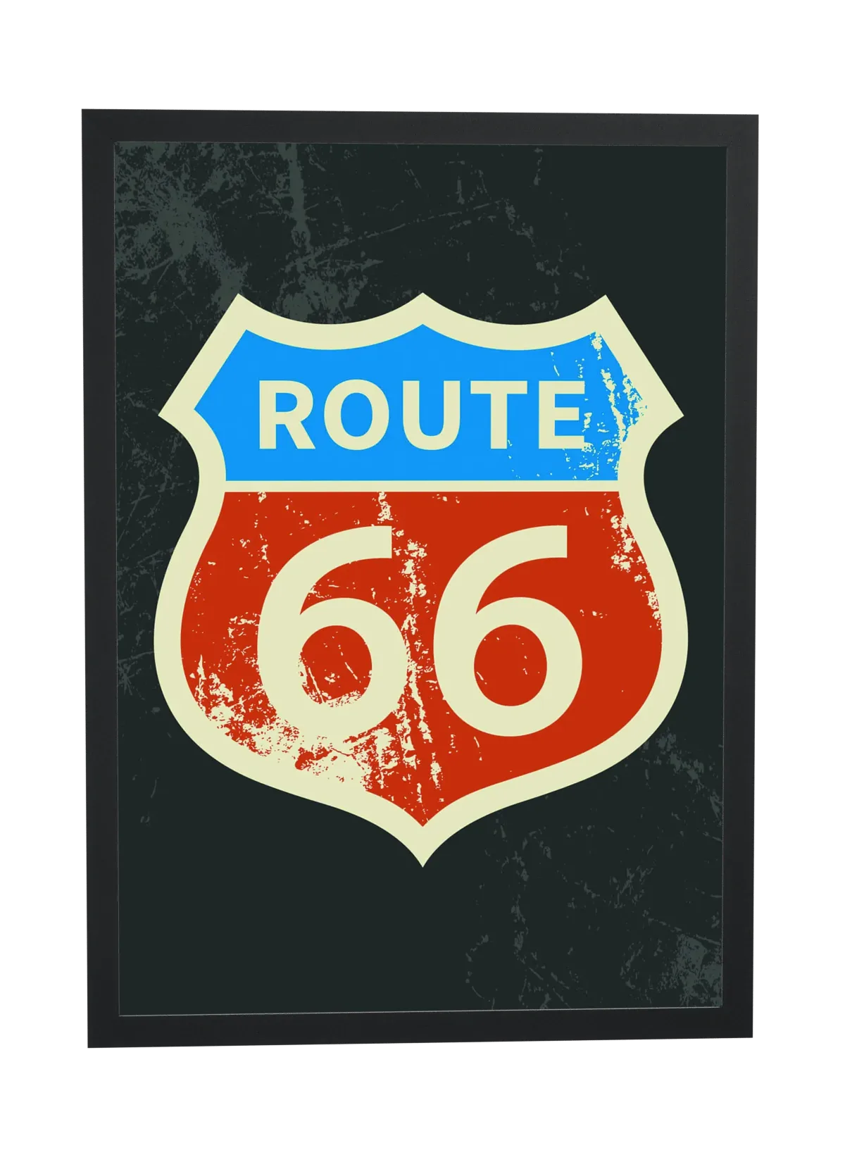 Placa Route 66 desgastada