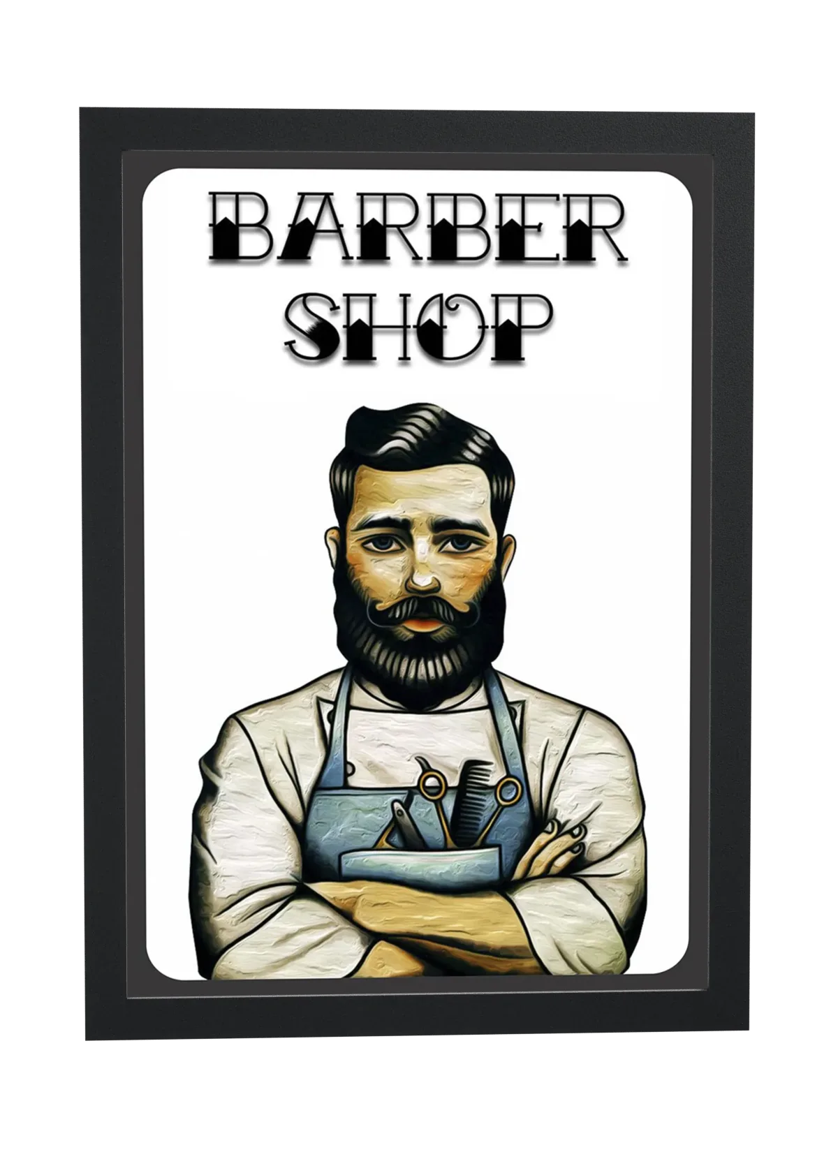 Barbeiro ilustrado de braços cruzados