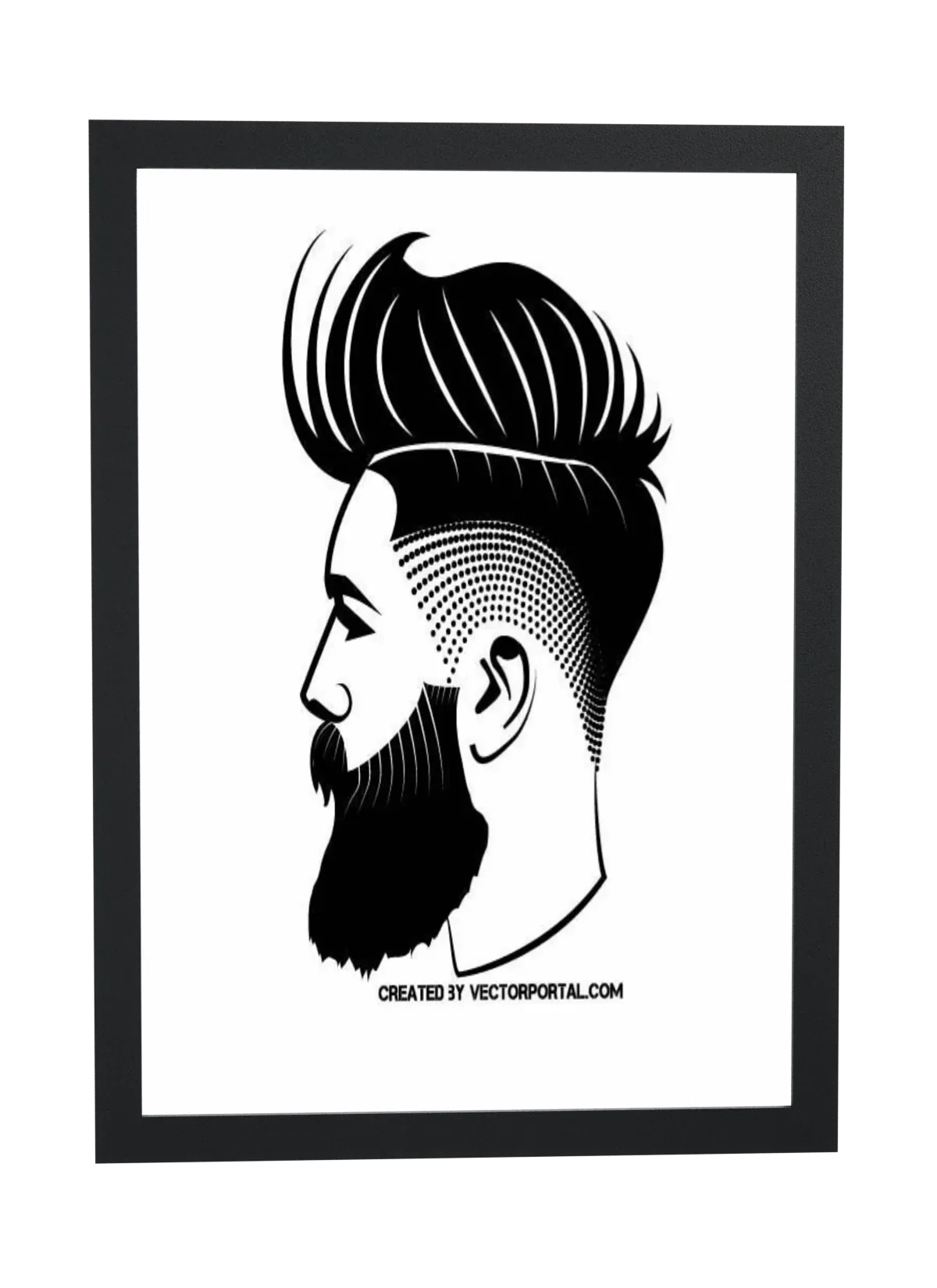 Perfil de barbudo em traço fino
