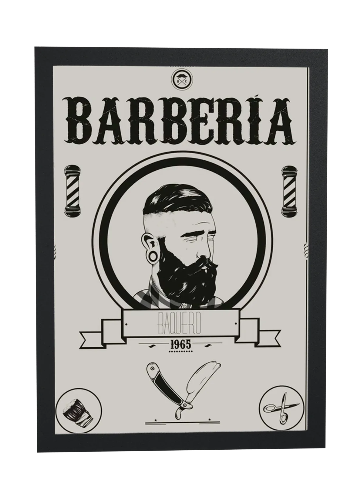 Emblema circular de barbearia