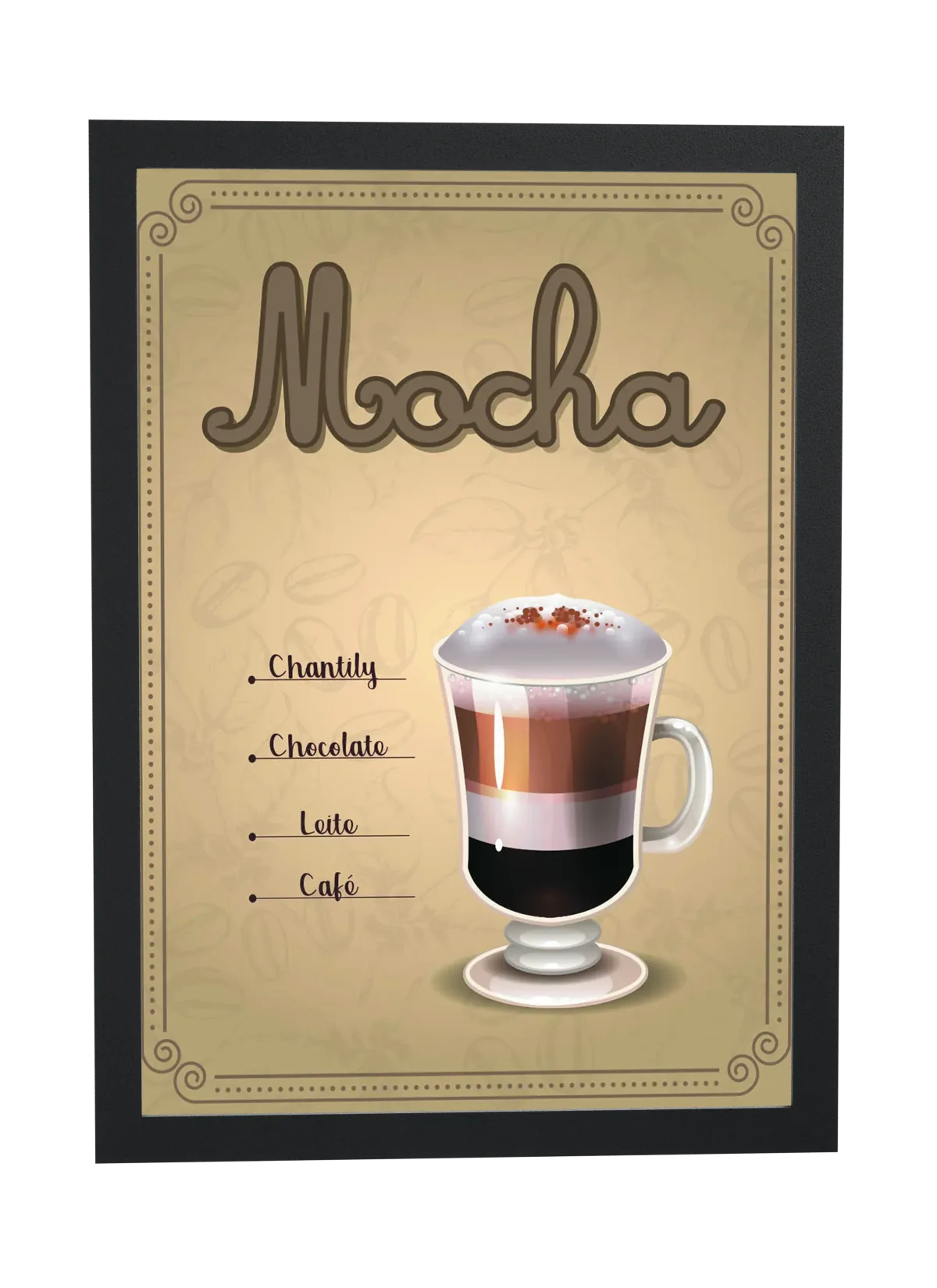 Receita ilustrada de mocha