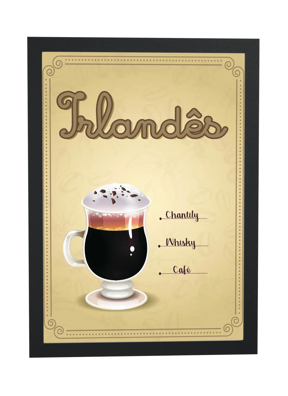 Receita ilustrada de café irlandês
