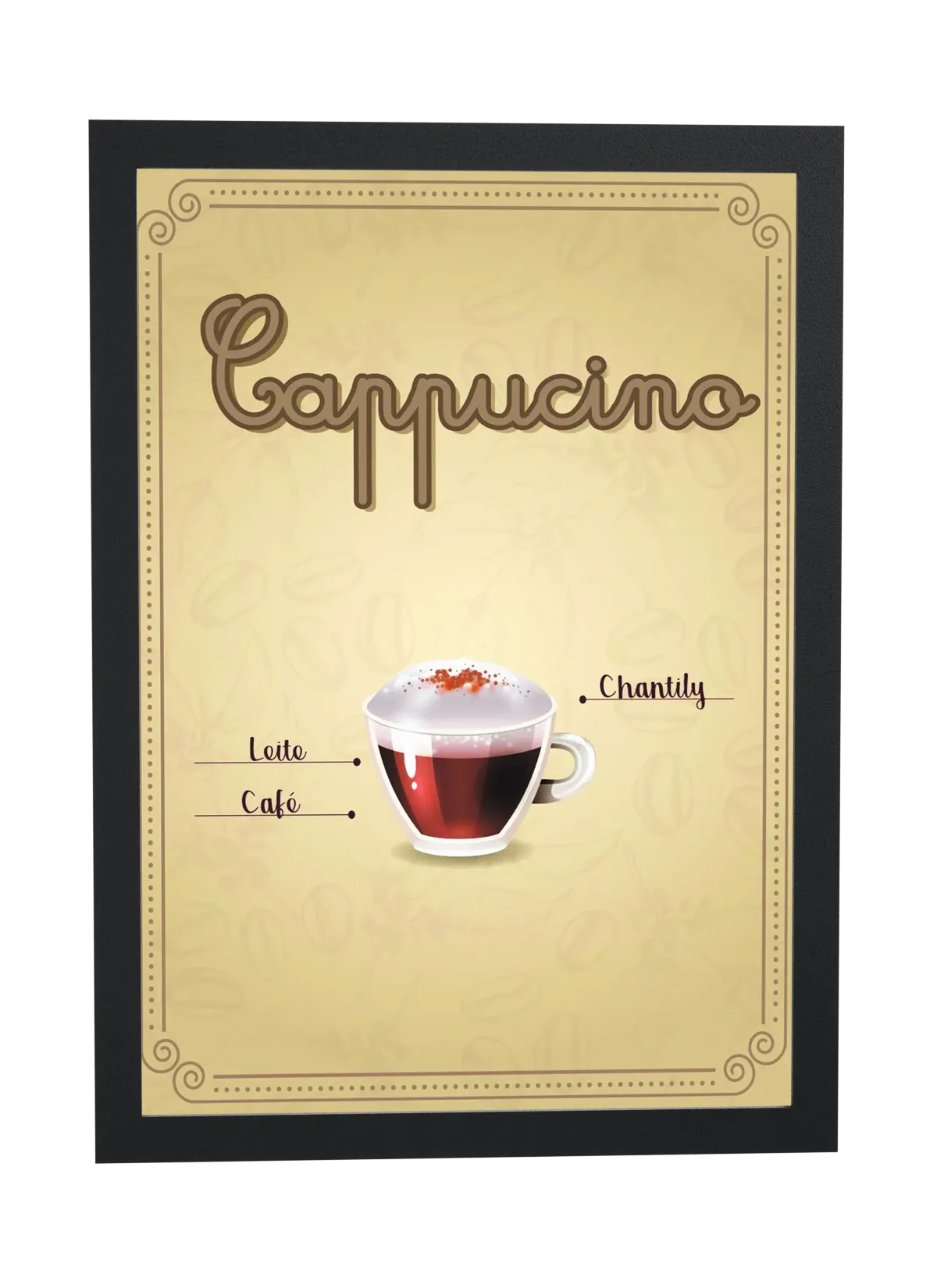 Receita ilustrada de cappuccino