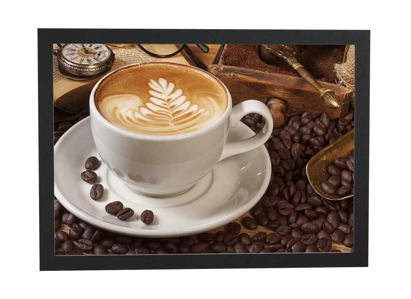 Cappuccino com arte em leite