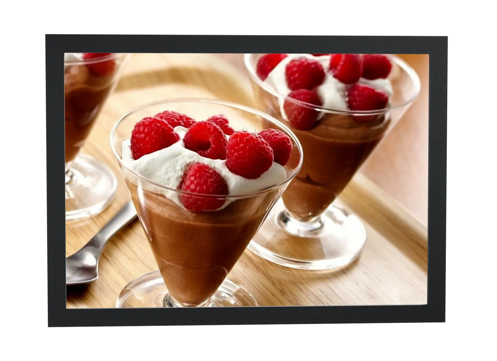 Mousse de chocolate com framboesas