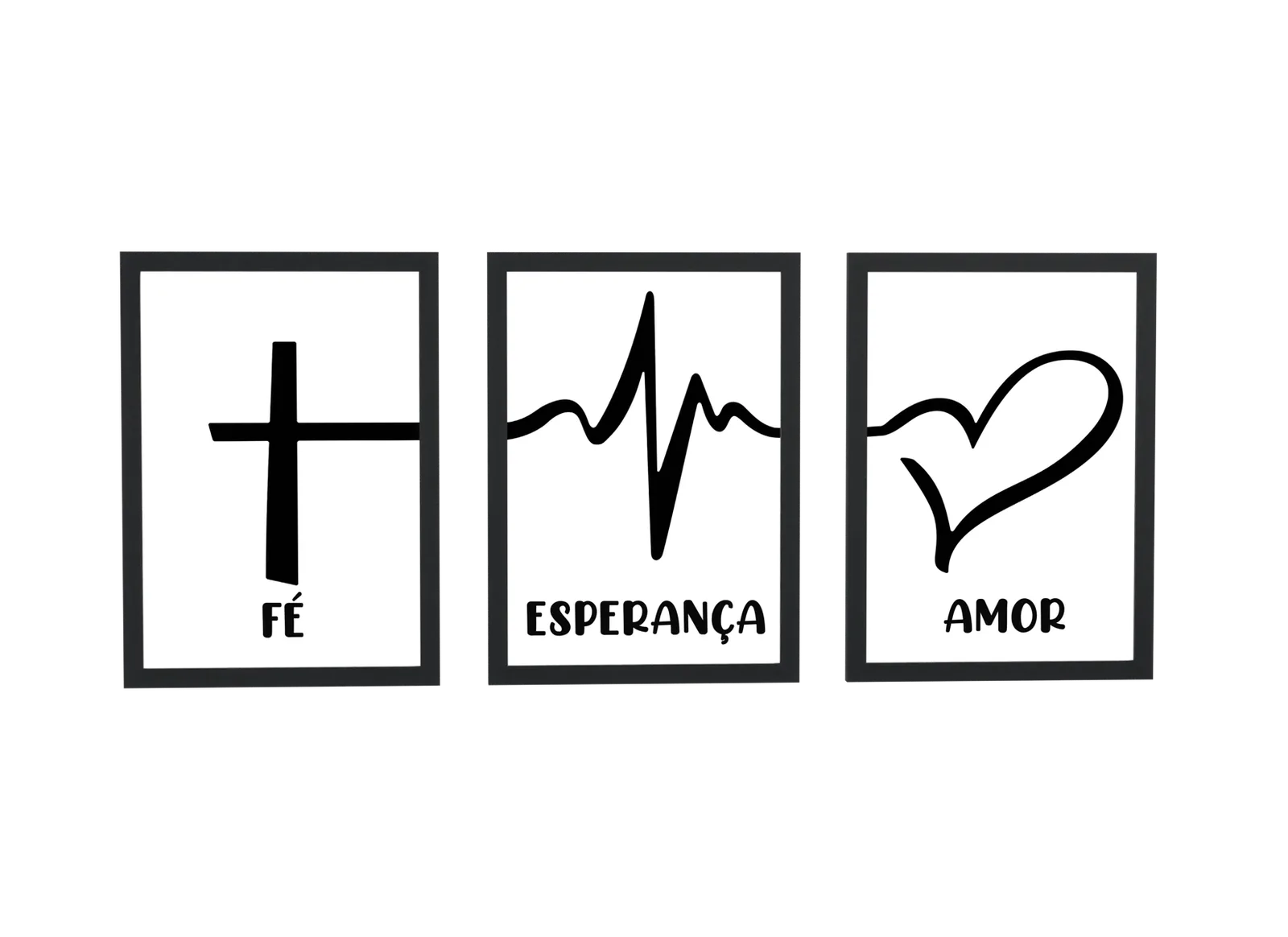 Trio de fé, esperança e amor em branco