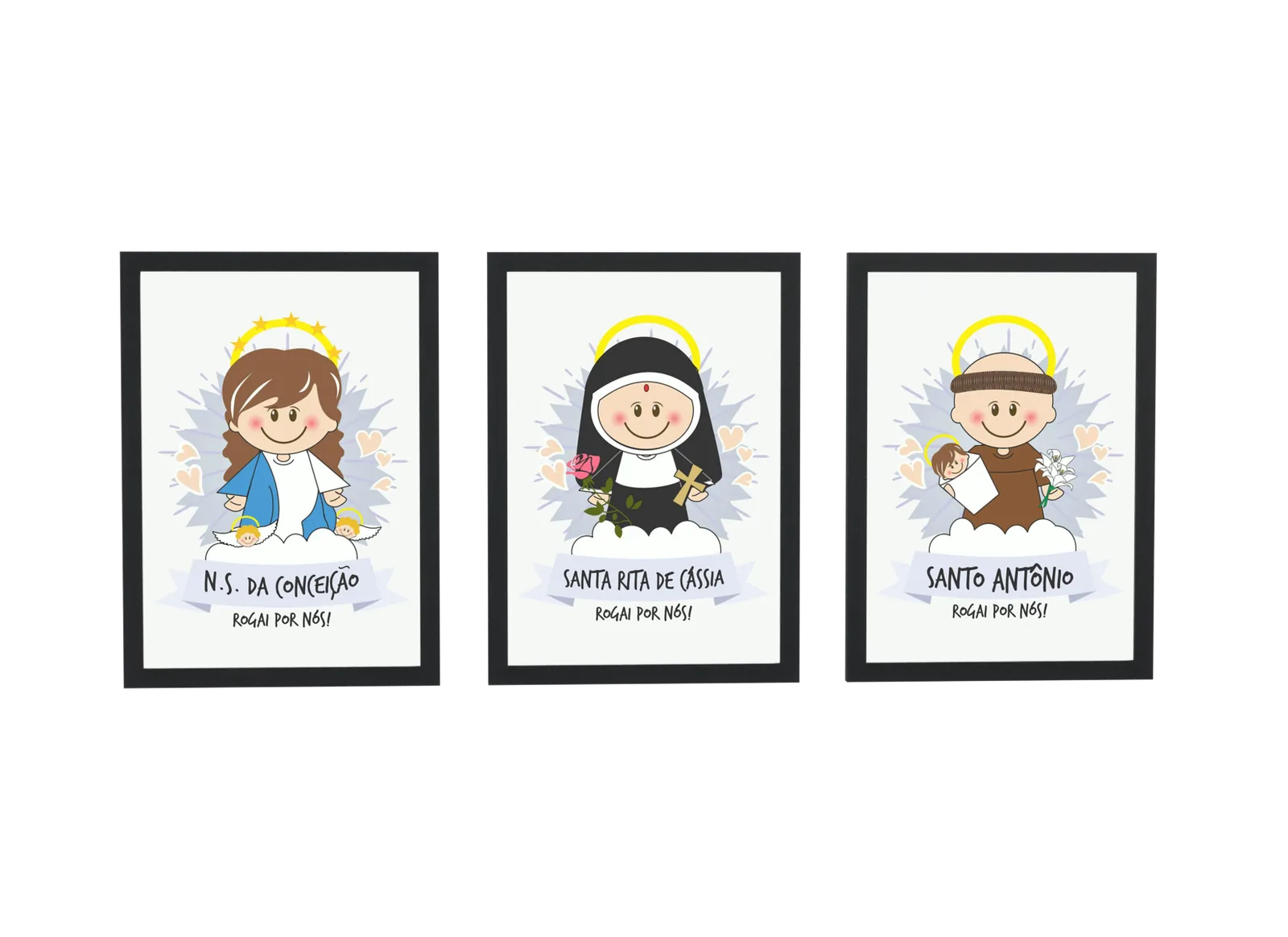 Trio infantil de santos católicos