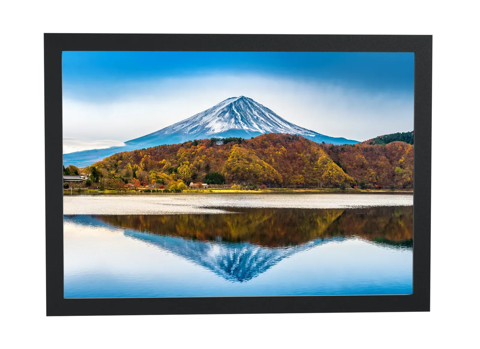 Monte Fuji refletido no lago