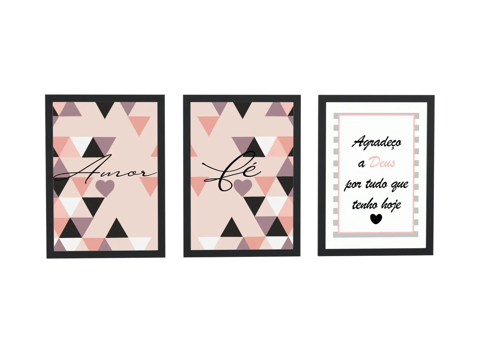 Trio rosa de amor, fé e gratidão a Deus
