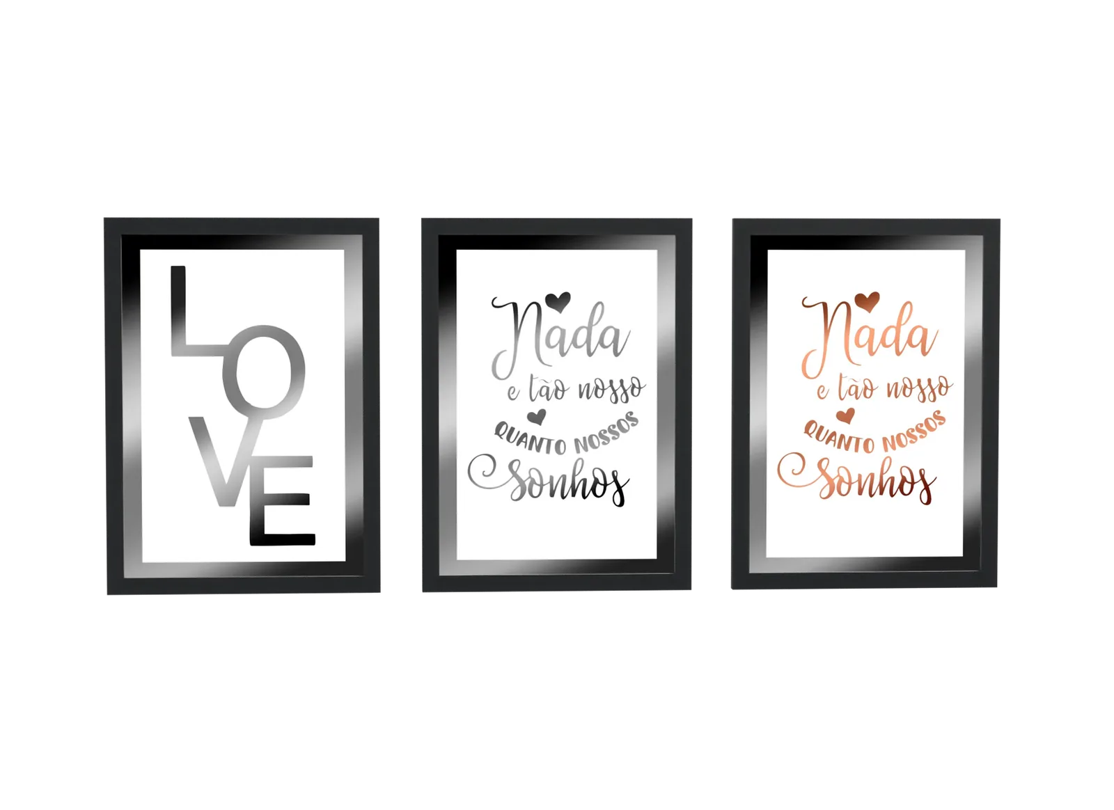 Trio de love e frase de sonhos