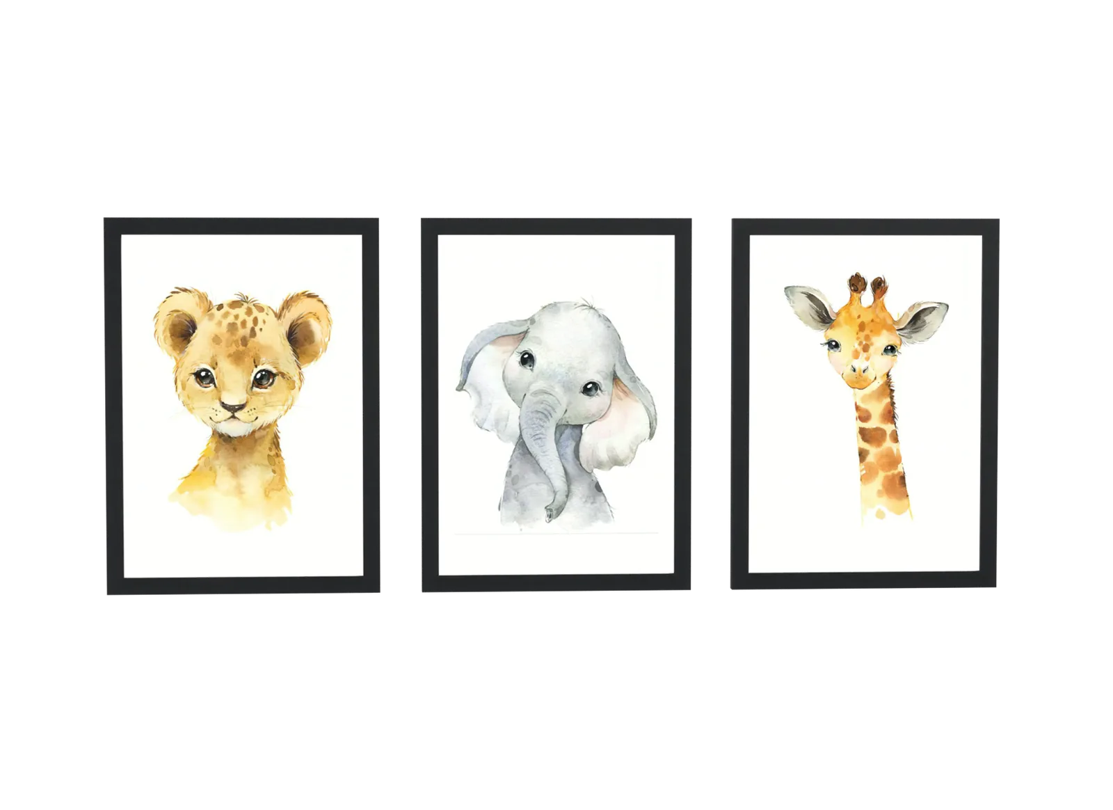 Trio de filhotes selvagens em aquarela