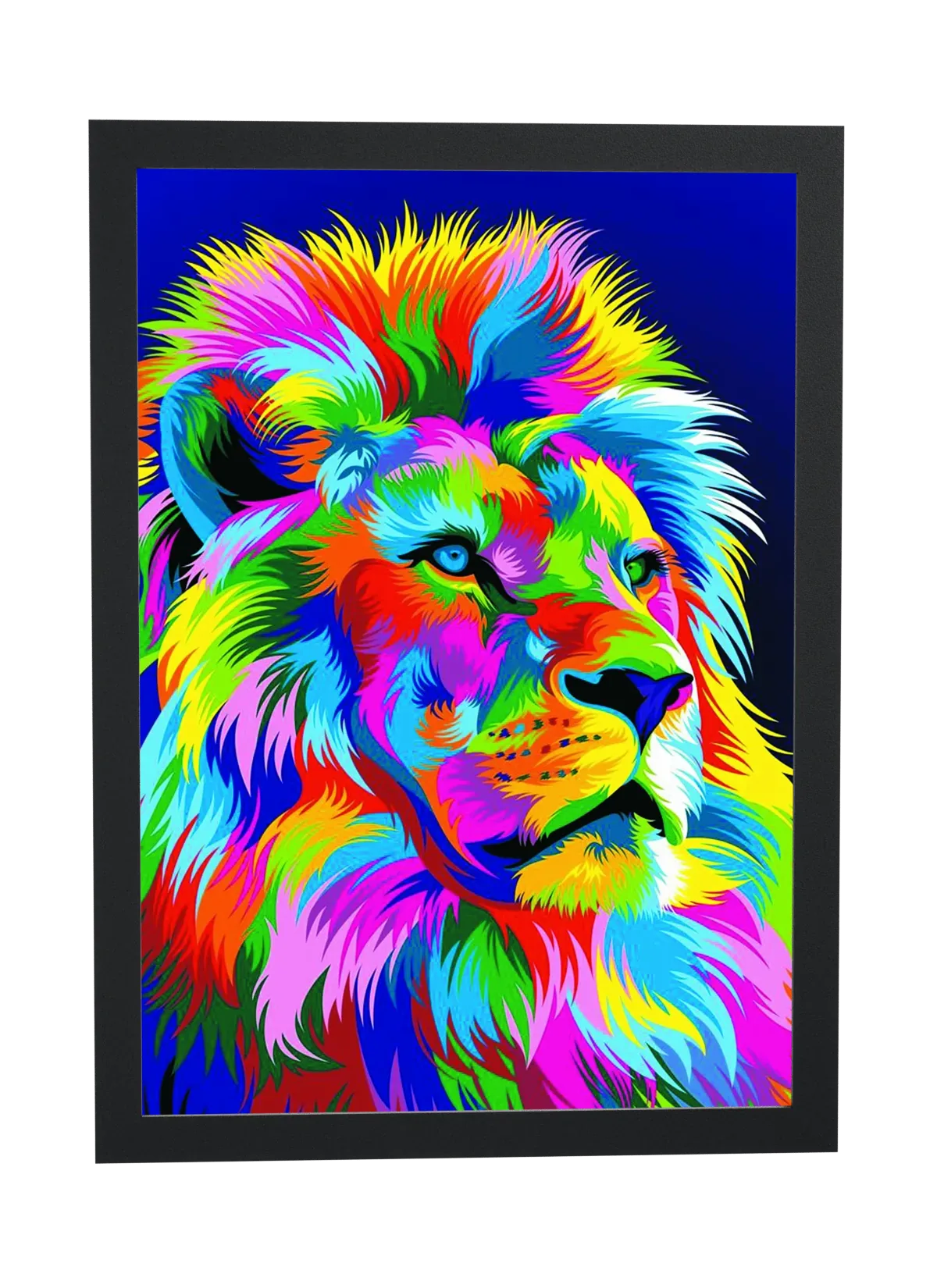 Leão colorido em pop art
