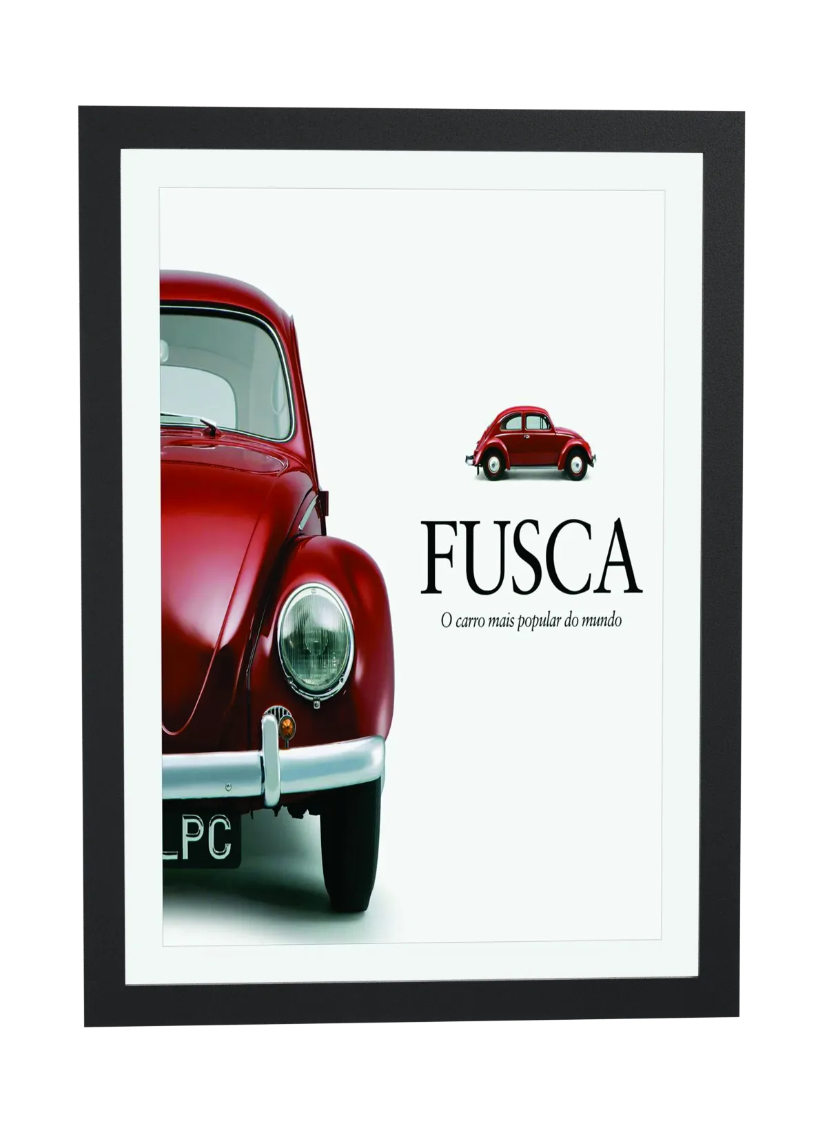 Anúncio retrô do Fusca vermelho