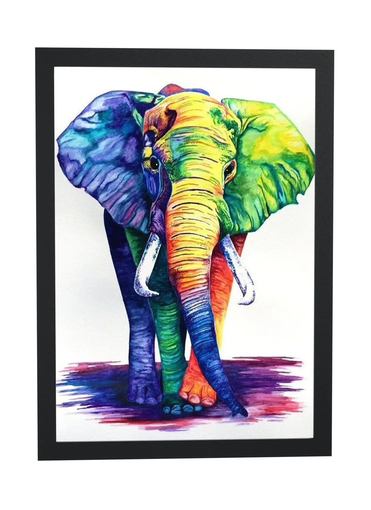 Elefante colorido em aquarela