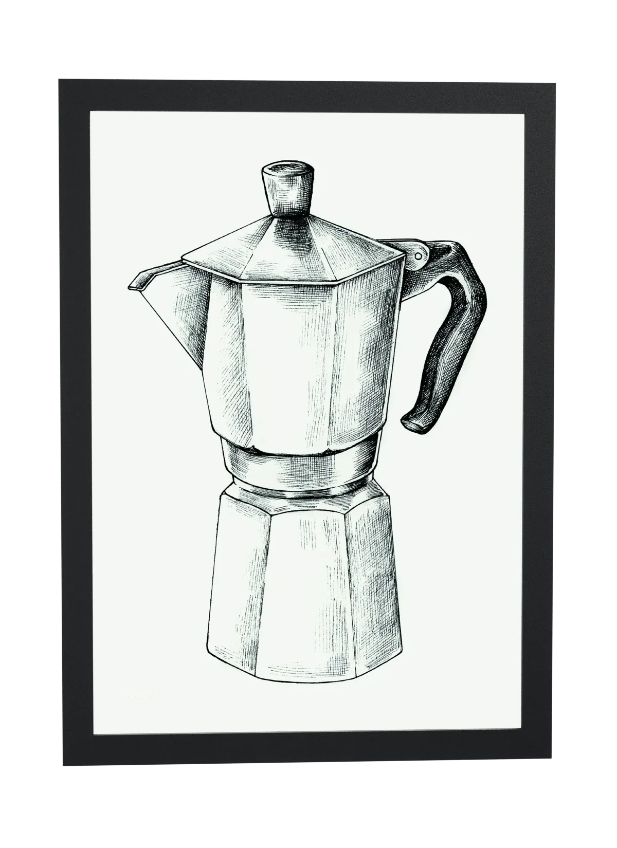 Cafeteira italiana em desenho