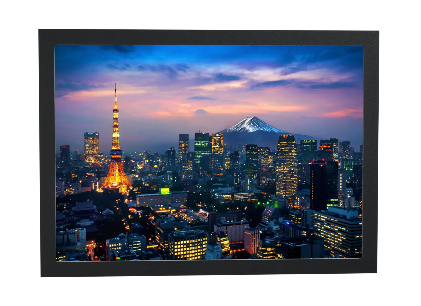 Tóquio e Monte Fuji ao entardecer