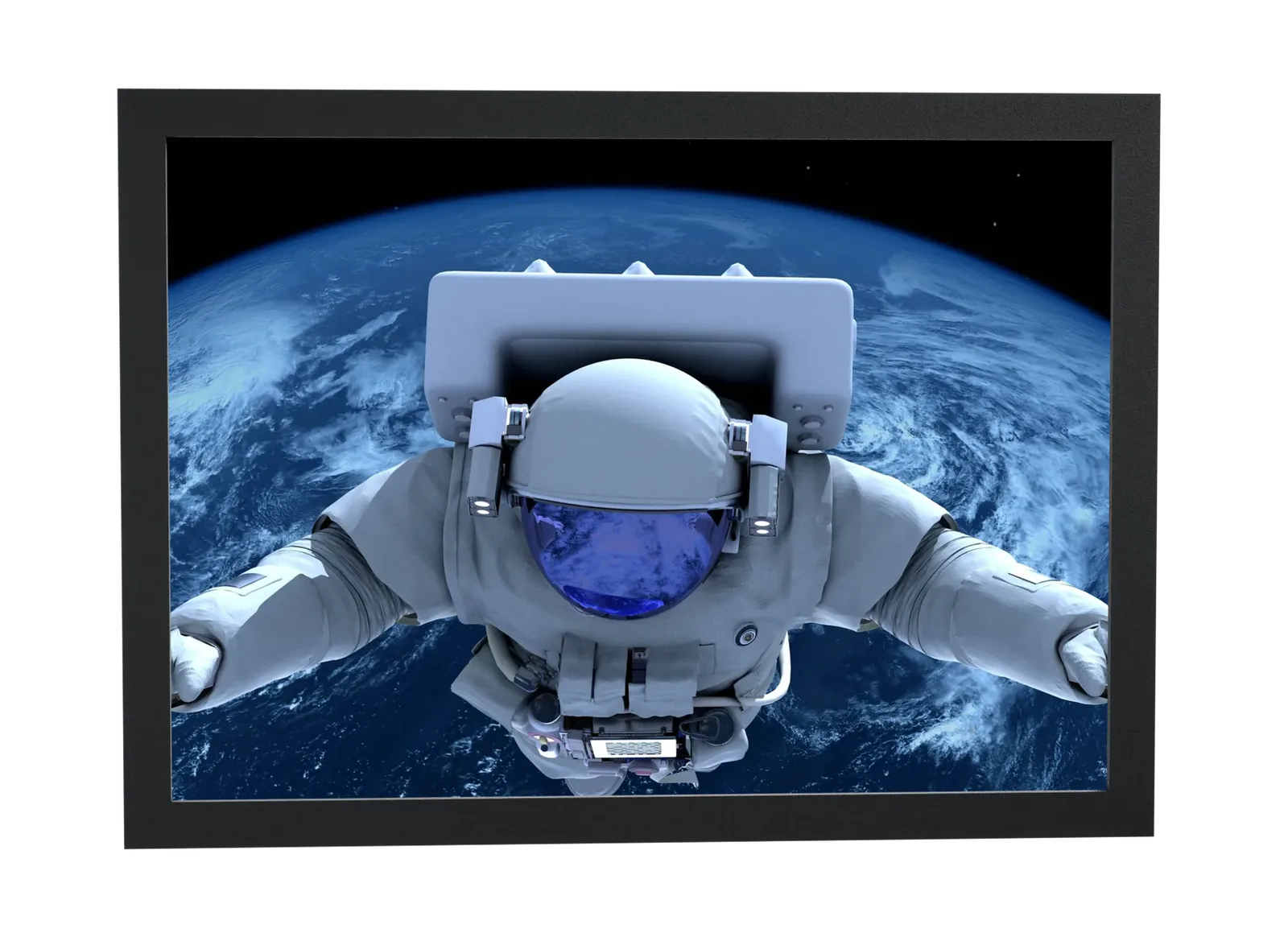 Astronauta flutuando sobre a Terra