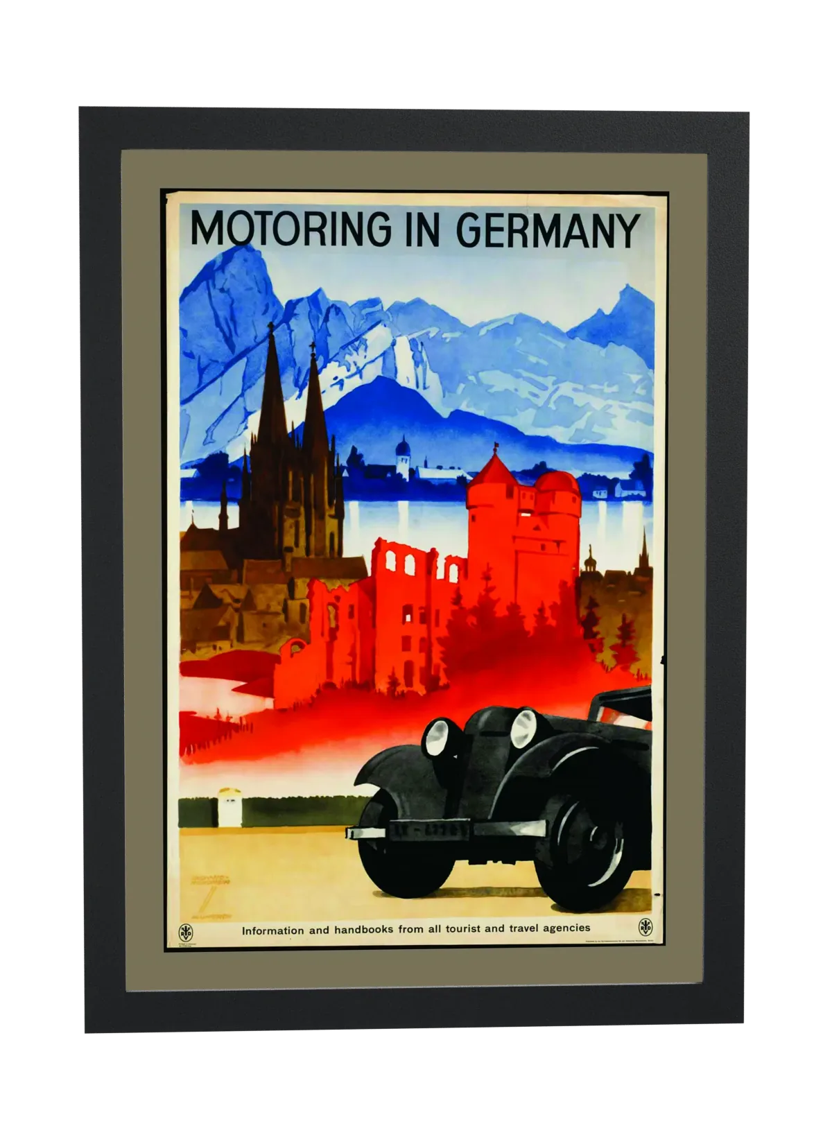 Motoring in Germany com castelo vermelho