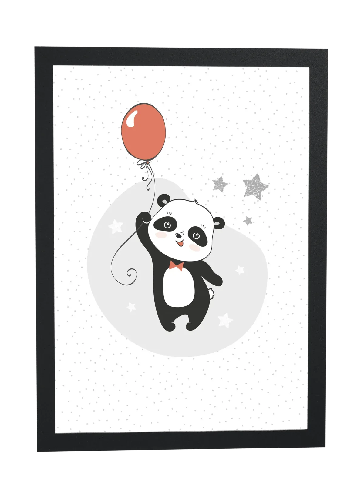 Panda fofo com balão vermelho