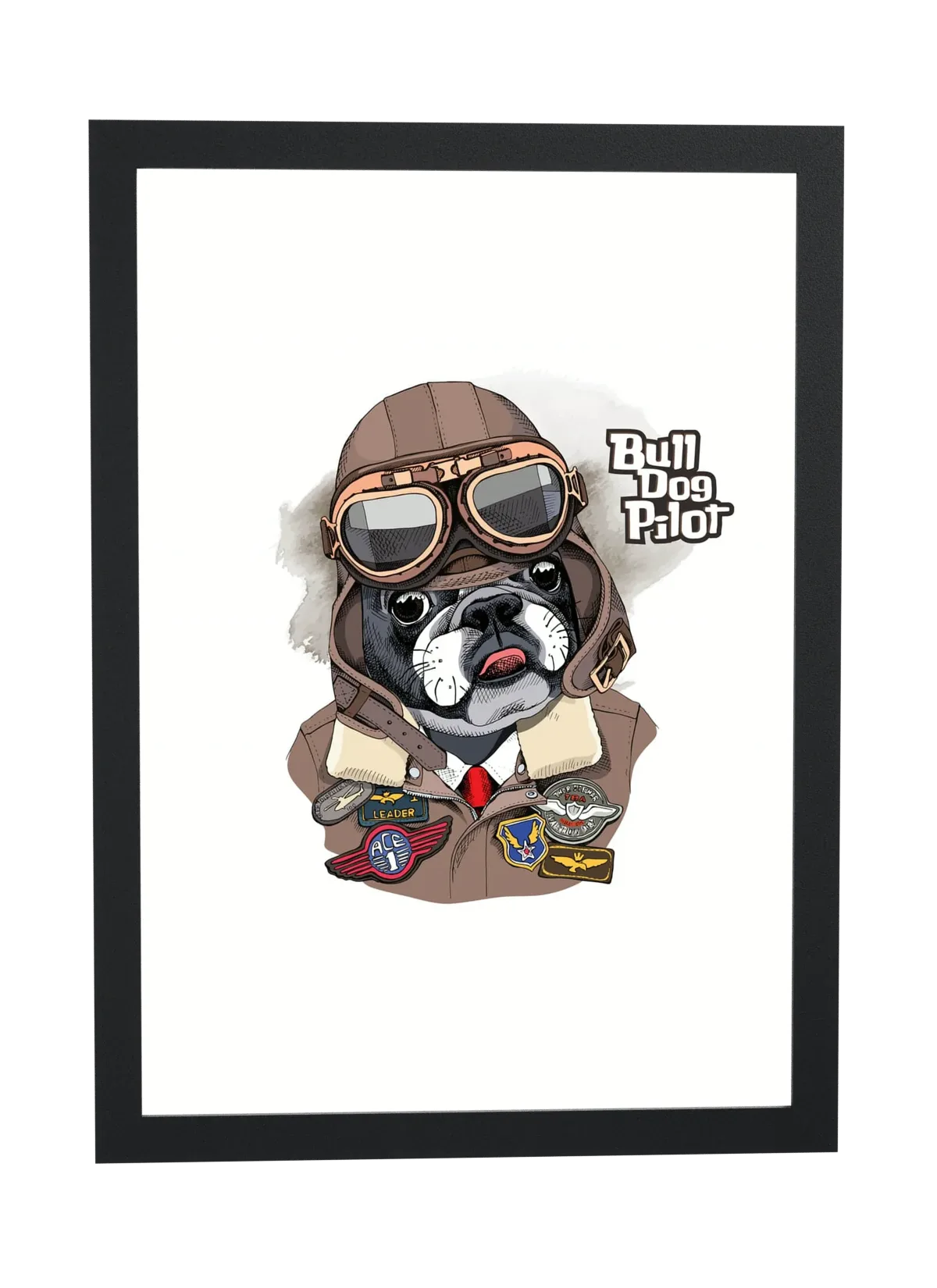 Bulldog piloto com óculos de aviador