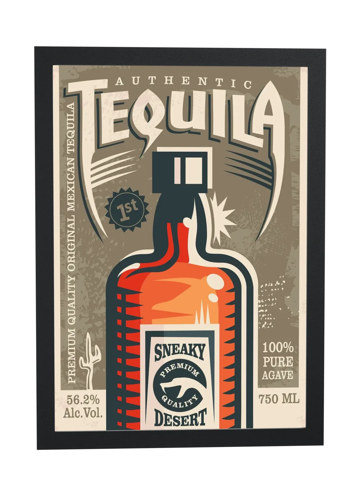Rótulo retrô de tequila