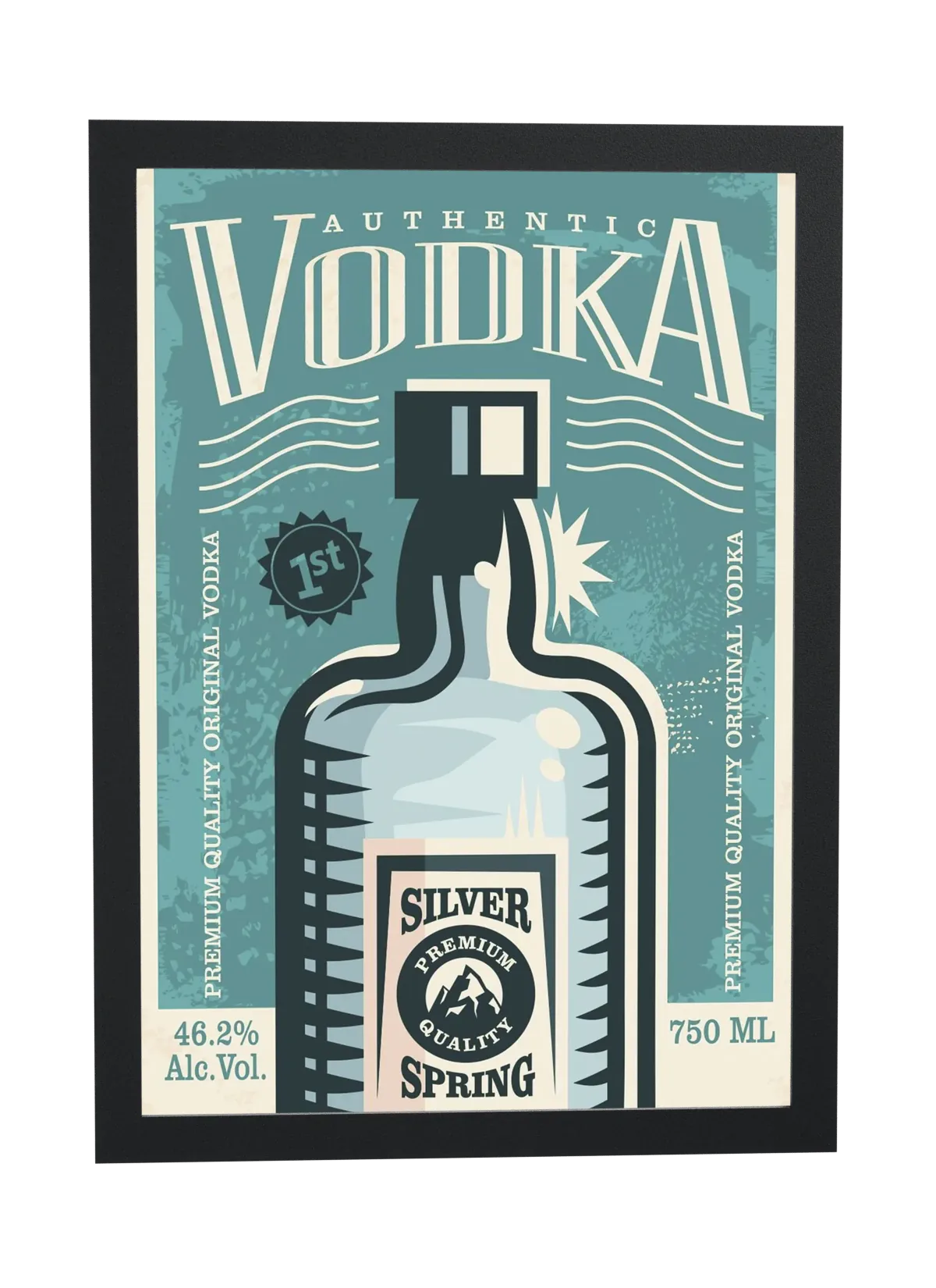 Rótulo retrô de vodka