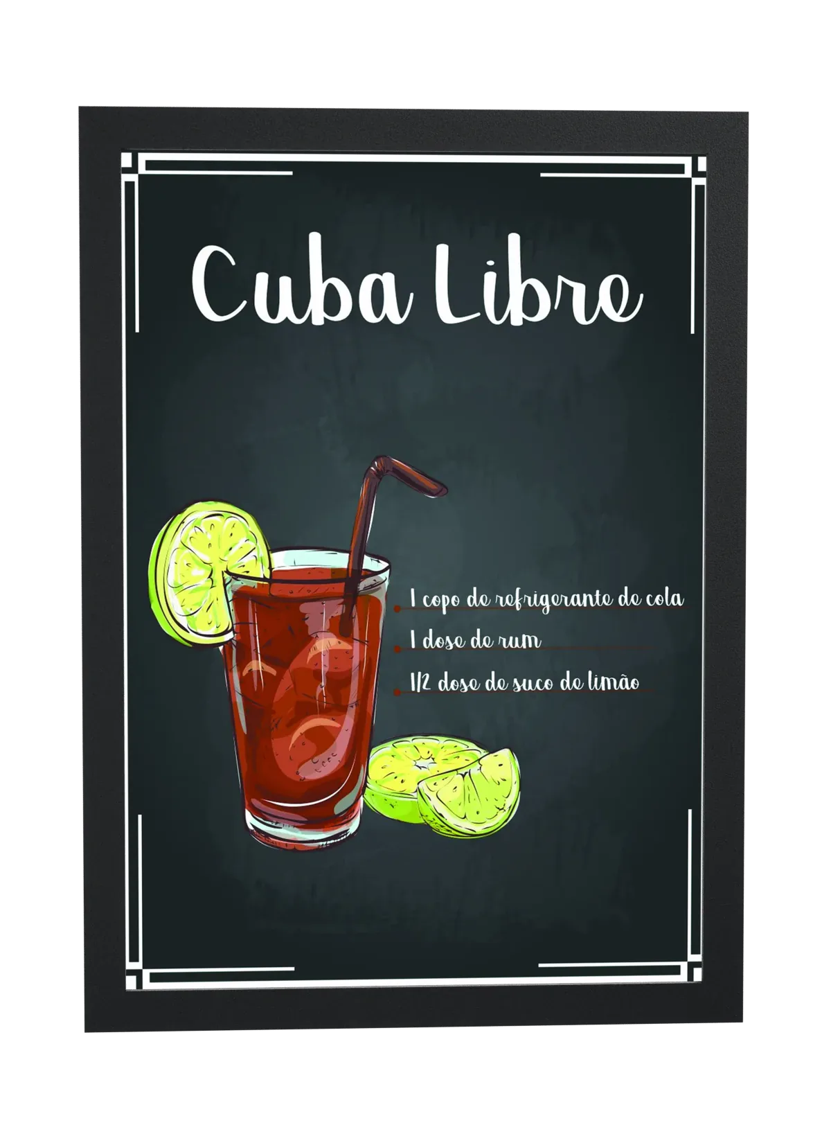 Receita de Cuba Libre na lousa
