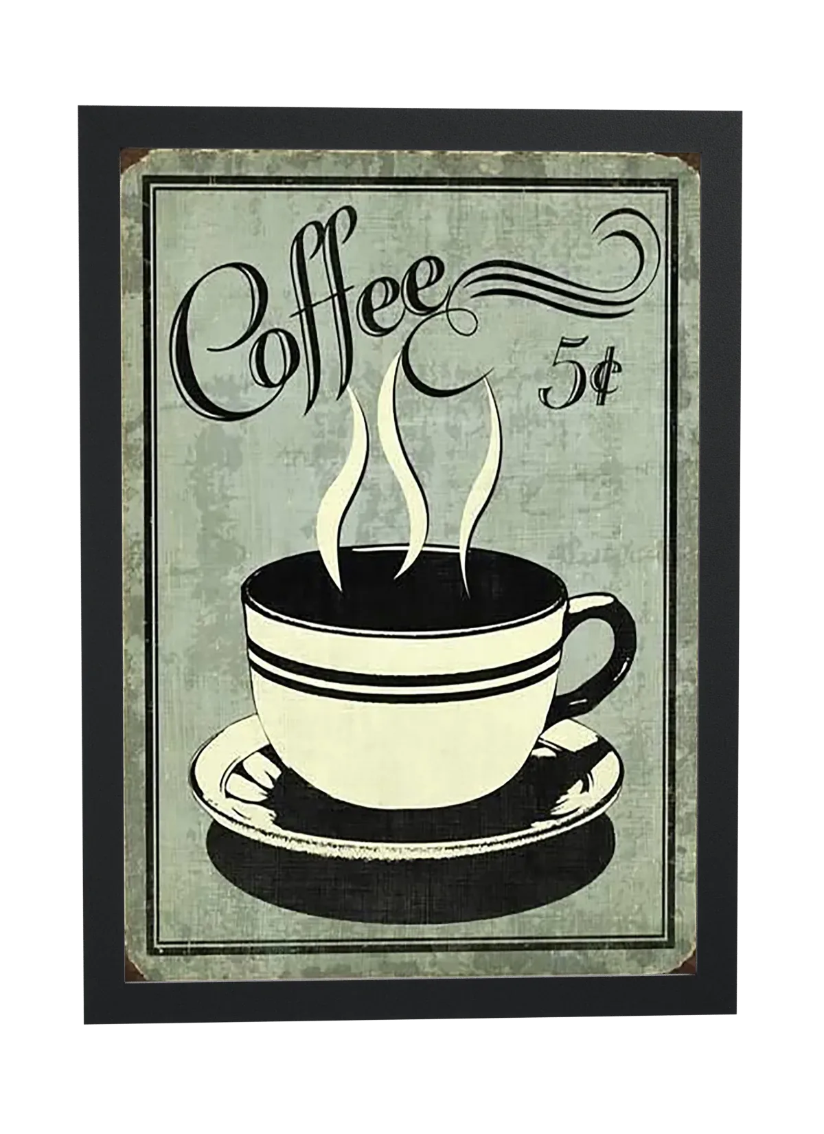 Coffee 5¢ com xícara listrada