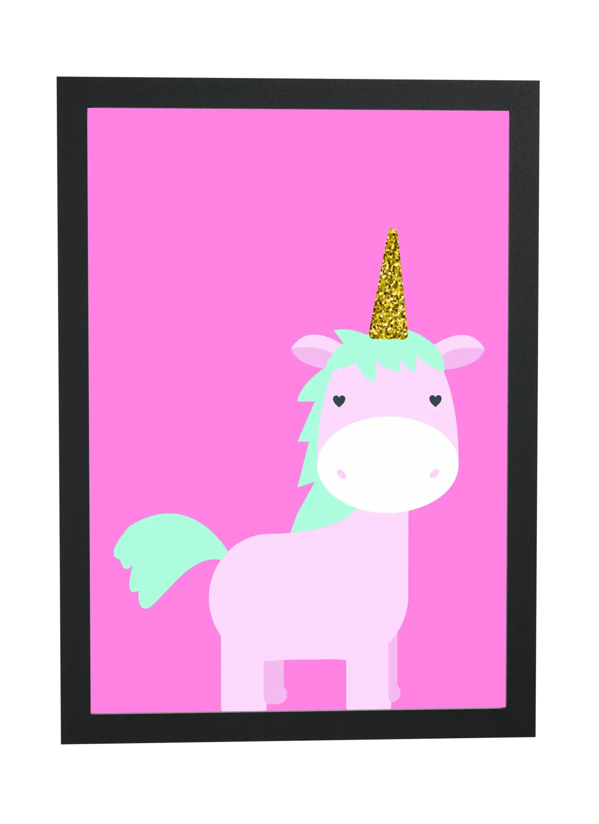 Unicórnio fofo em fundo rosa