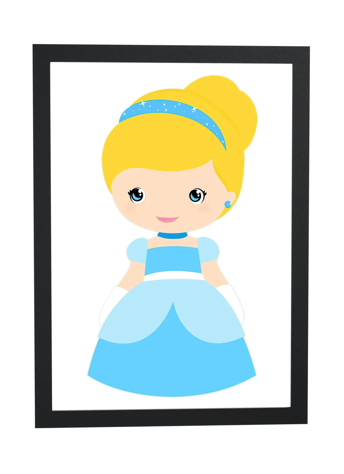 Cinderela fofa de vestido azul-claro