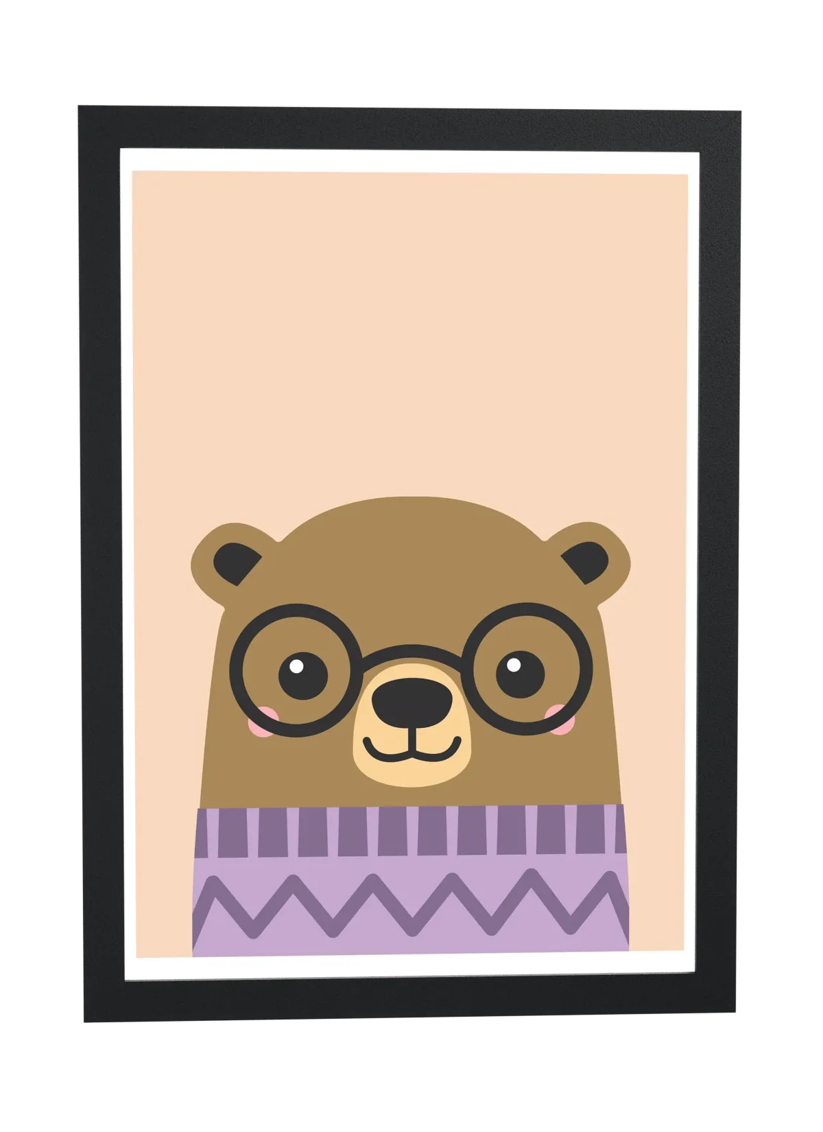Urso de óculos e suéter lilás