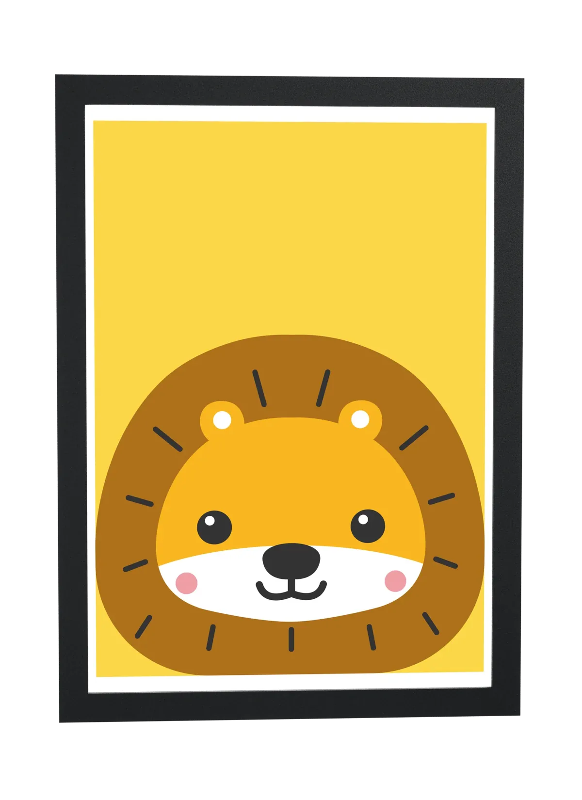 Leãozinho de juba marrom em amarelo