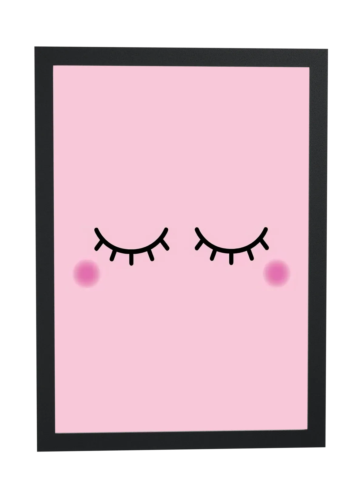 Olhos fechados e bochechas rosadas