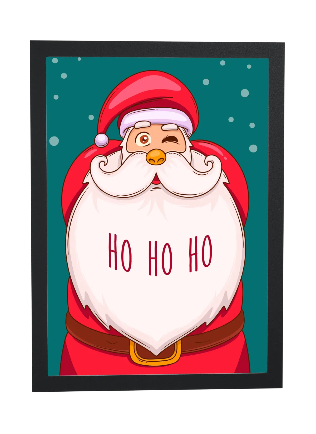 Papai Noel piscando com barba enorme