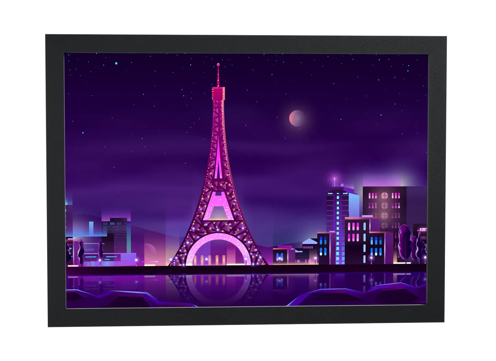 Torre Eiffel neon rosa e roxo