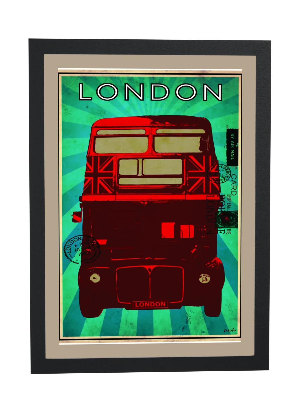 Ônibus londrino em pop art