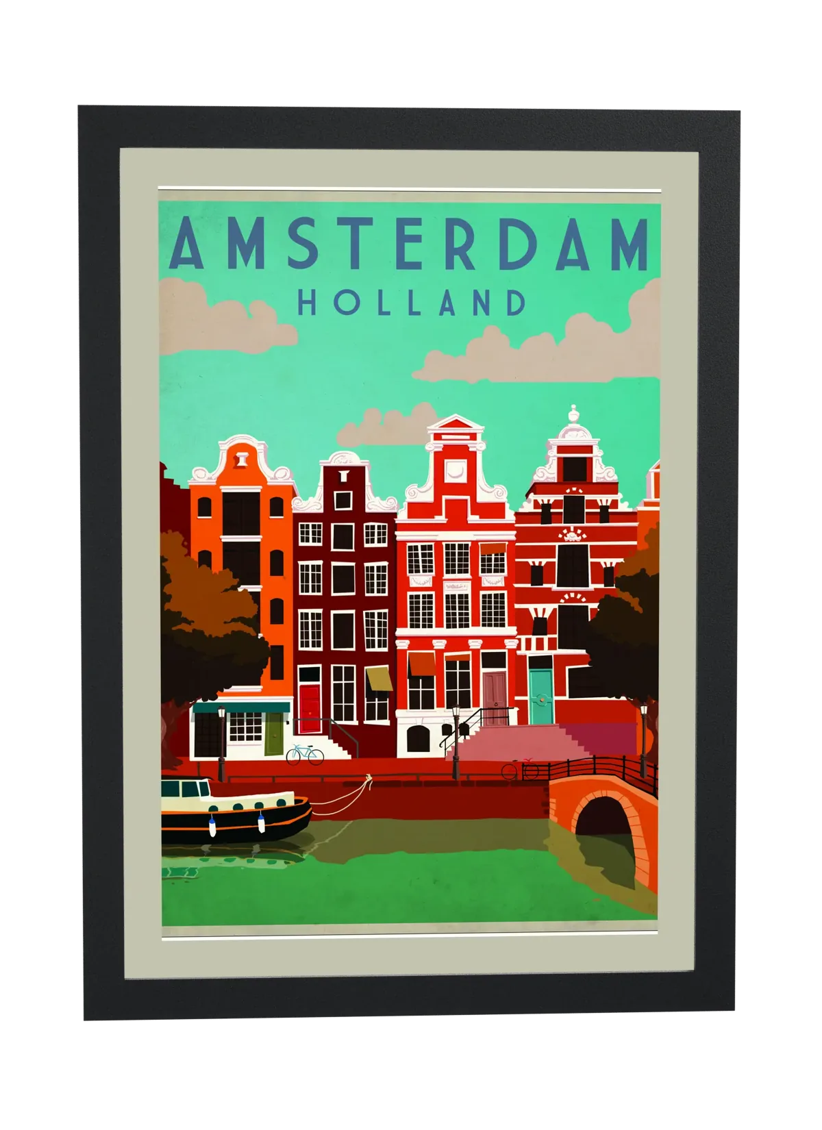 Casas de canal em Amsterdam