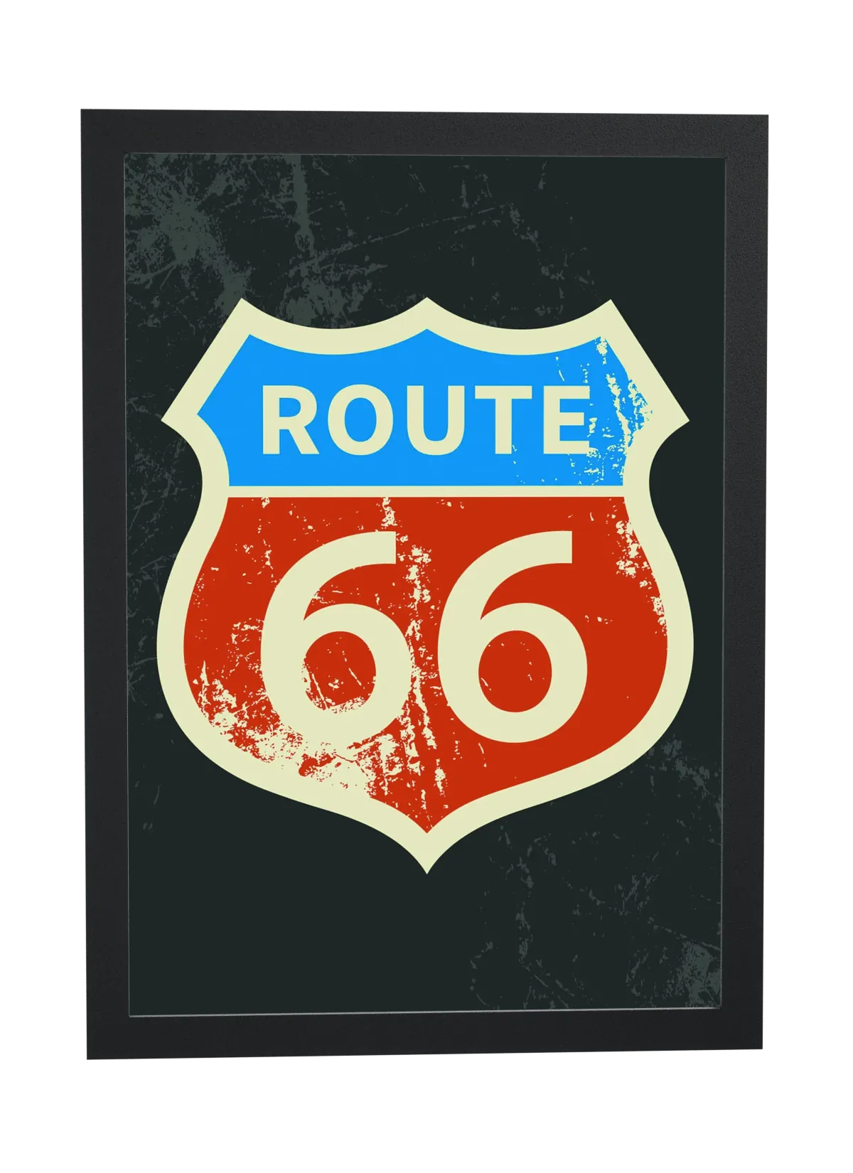 Placa Route 66 desgastada