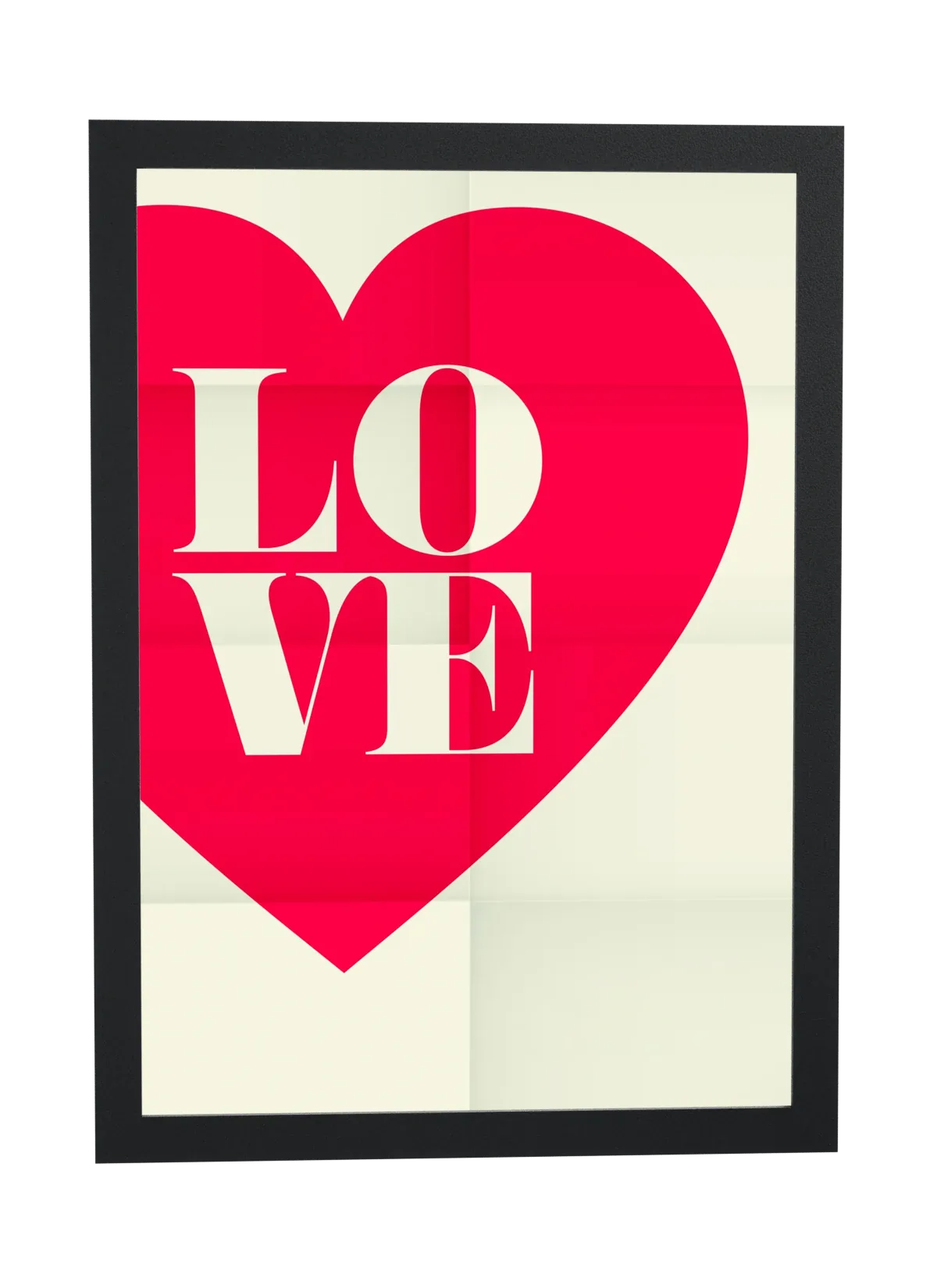 LOVE dentro do coração rosa