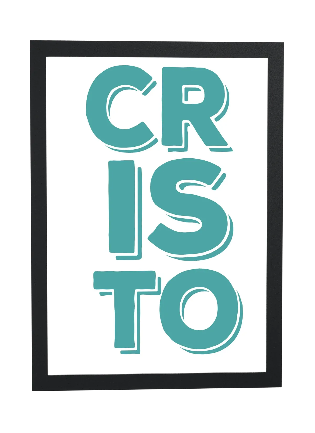 Cristo em letras turquesa