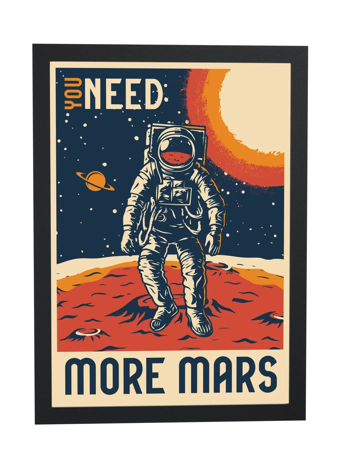 Astronauta em Marte estilo retrô