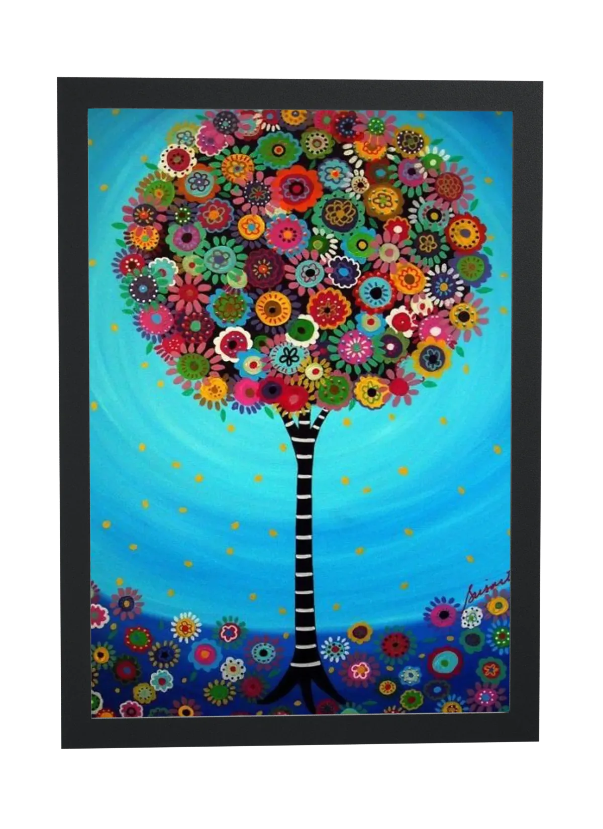 Árvore de flores coloridas