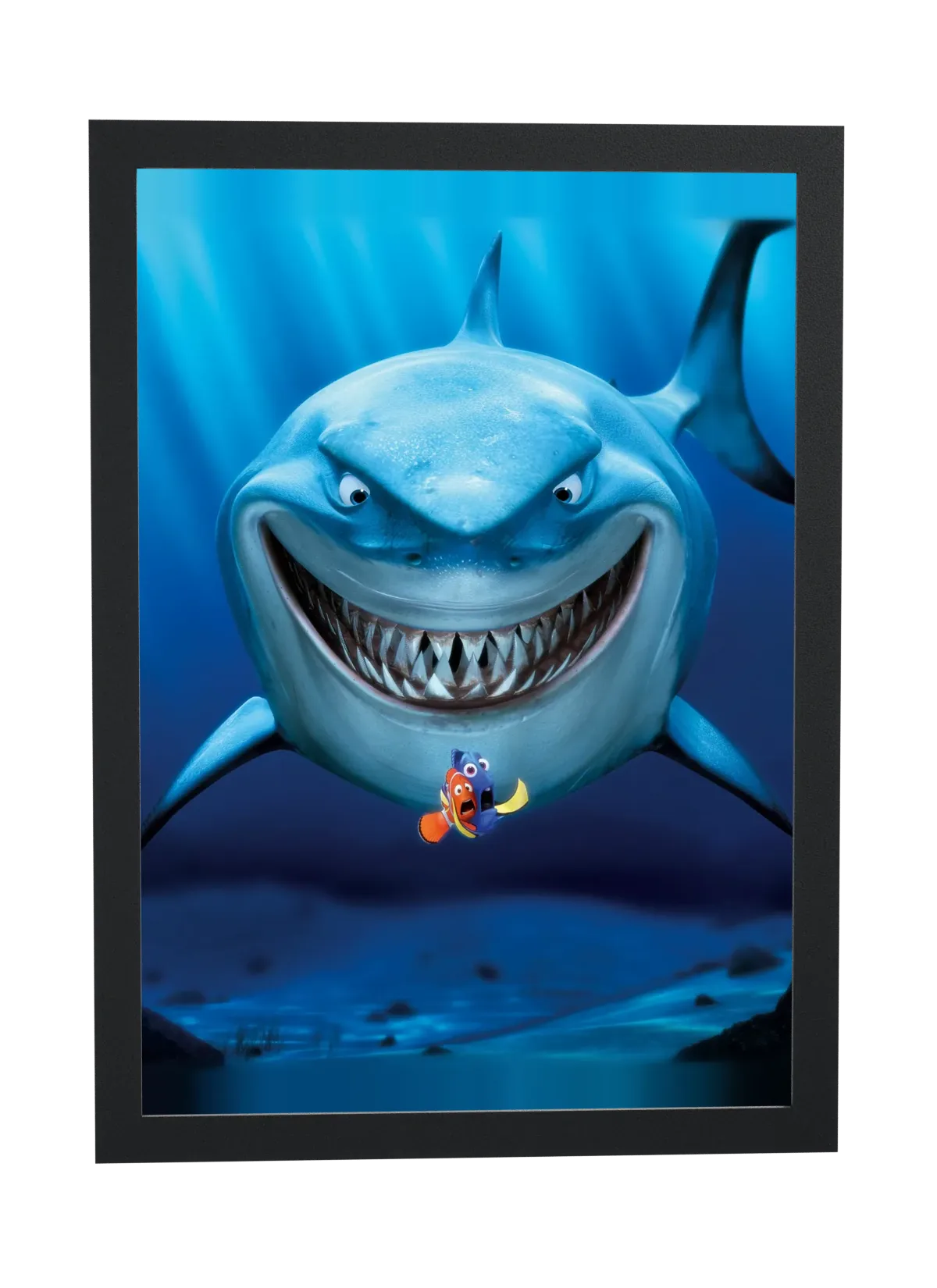 Procurando Nemo (2003): Bruce sorrindo para Marlin e Dory