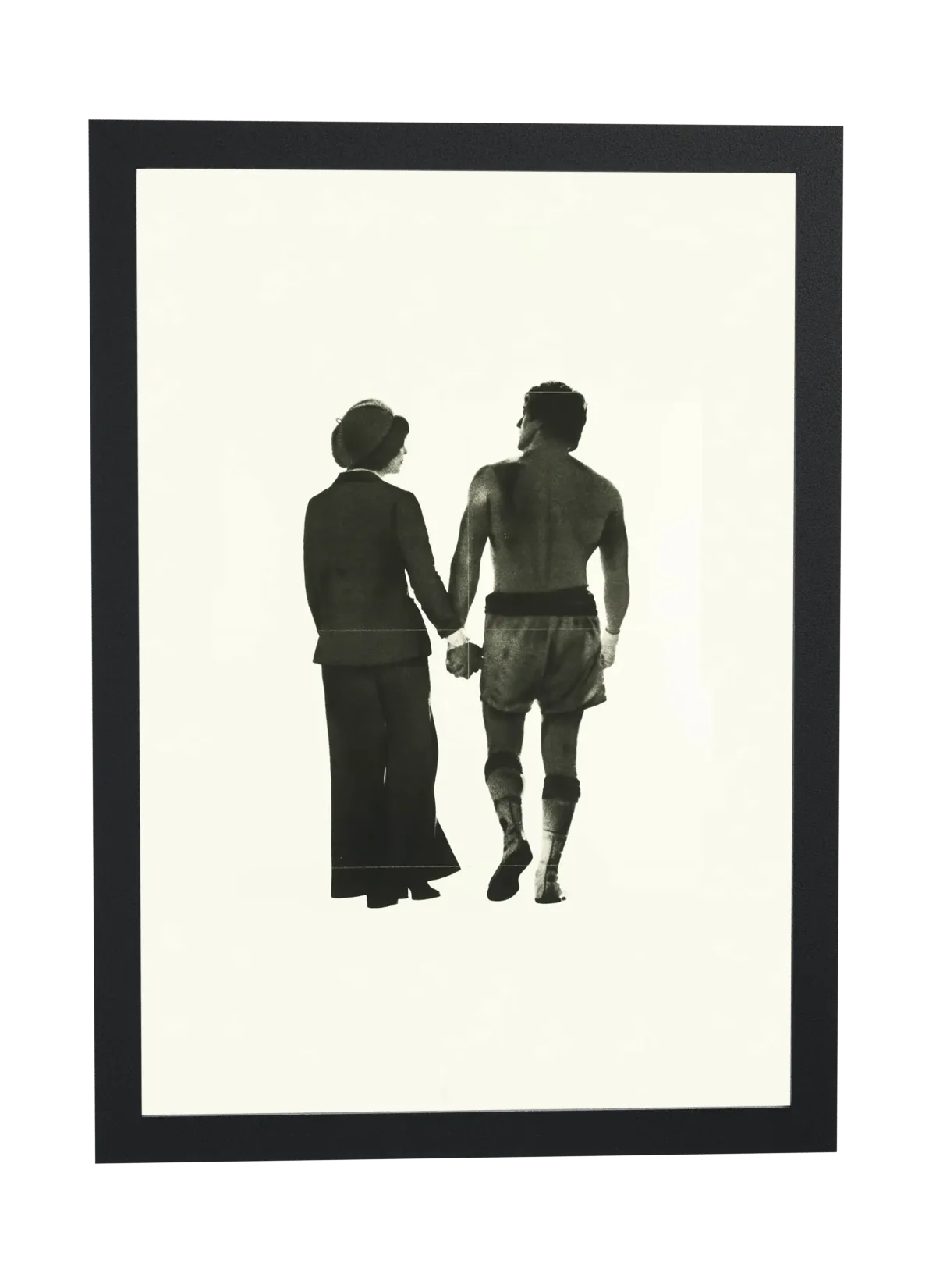 Rocky (1976): Rocky e Adrian de mãos dadas